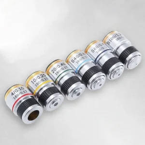 Achromatic Objective Lens Set for Biological Microscopes