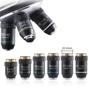 Achromatic Microscope Objective Lens Set