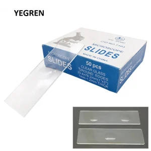 50-Piece Pack of Concave Microscope Glass Slides for Educational and Research Laboratories