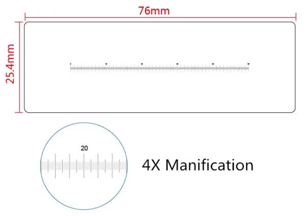 Paper Microscope Ruler 0.1mm Division Microscope Objective Lens Micrometer Calibration Ruler ...