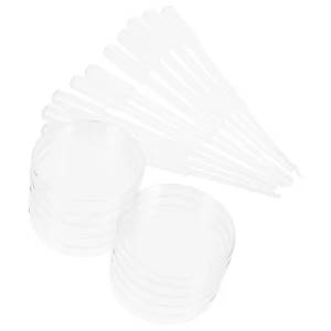NUOLUX 90mm Disposable Plastic Petri Dishes with Transparent Transfer Pipettes