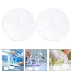 50-Piece Three Grid Plastic Cell Culture Dish Petri Dishes with Lids, 9x9cm