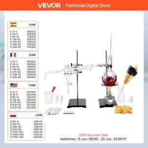 SucceBuy Essential Oil Distillation Kit - 500/1000ML Distillation Apparatus