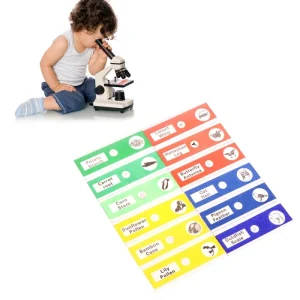 12 Piece Plastic Prepared Microscope Slides Set