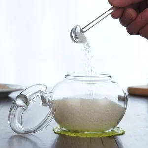 250ml Borosilicate Glass Storage Jar With Lid and Spoon