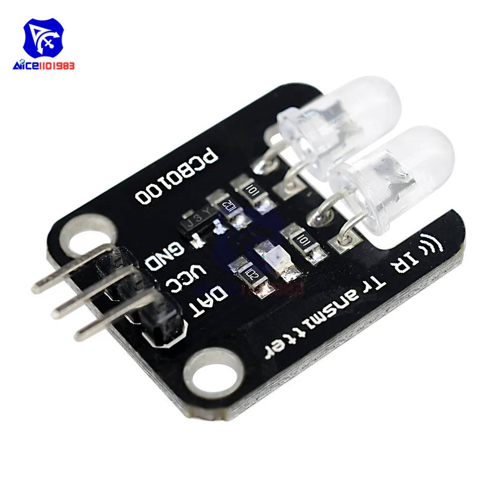 2 Channel Infrared Transmitter Module for Arduino Projects A compact IR transmitter module for educational electronics and robotics projects, compatible with Arduino. A compact IR transmitter module for educational electronics and robotics projects, compatible with Arduino. 2 Channel Infrared Transmitter Module for Arduino Projects