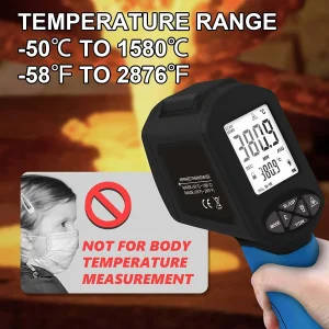 High-Temperature Digital Infrared Thermometer - Non-Contact Laser IR Pyrometer
