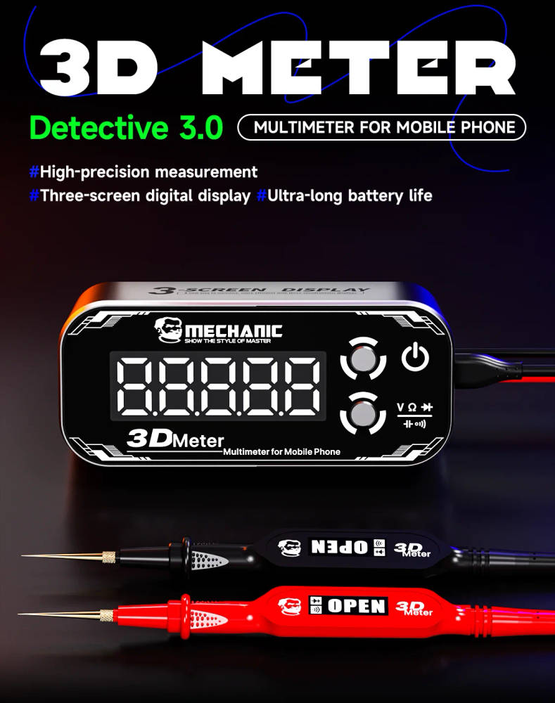 MECHANIC 3D Meter Detective 3.0 Multimeter - High-Precision Multimeter for Accurate Voltage, Capacitance, and Resistance Measurements Advanced multimeter for laboratory and educational environments, offering high-precision measurements of voltage, capacitance, and resistance. Advanced multimeter for laboratory and educational environments, offering high-precision measurements of voltage, capacitance, and resistance. MECHANIC 3D Meter Detective 3.0 Multimeter - High-Precision Multimeter for Accurate Voltage, Capacitance, and Resistance Measurements