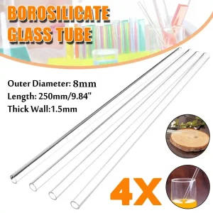 4Pcs 250mm Borosilicate Glass Tubes