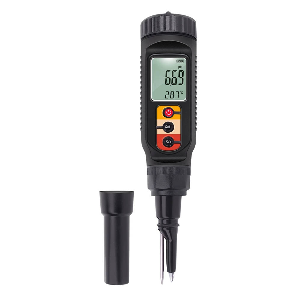 High-Precision Digital pH Meter for Food, Brewing, and Soil Analysis Accurately measure pH and temperature in various substances, including food, brewing products, and soil, with this high-precision digital pH meter. Accurately measure pH and temperature in various substances, including food, brewing products, and soil, with this high-precision digital pH meter. High-Precision Digital pH Meter for Food, Brewing, and Soil Analysis