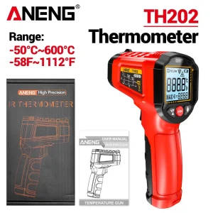 ANENG TH202 Non-Contact Infrared Thermometer -50~600℃ Digital Laser Temperature Meter