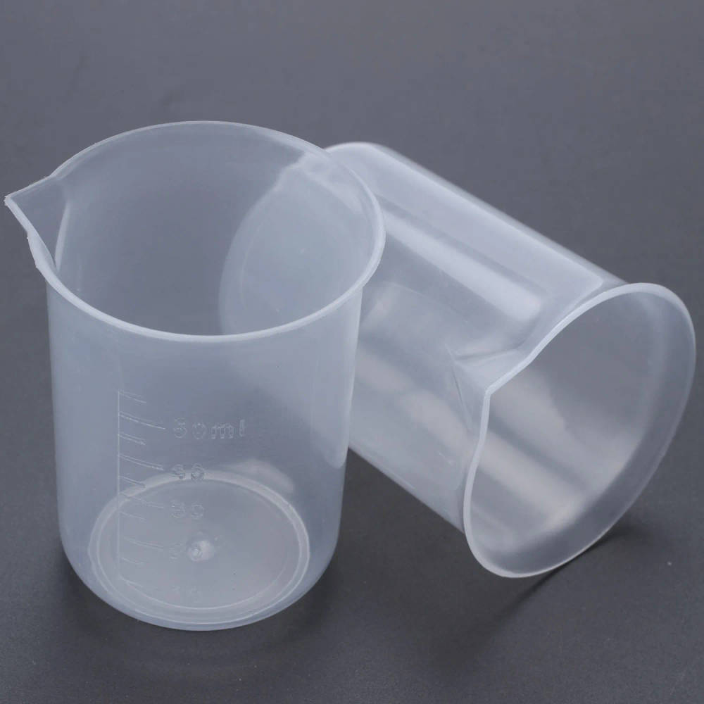 50mL Clear Plastic Graduated Beaker Measuring Cup for Laboratory Use - Pack of 2 Accurately measure liquids with our 50mL clear plastic graduated beakers, ideal for laboratory and educational settings. Accurately measure liquids with our 50mL clear plastic graduated beakers, ideal for laboratory and educational settings. 50mL Clear Plastic Graduated Beaker Measuring Cup for Laboratory Use - Pack of 2