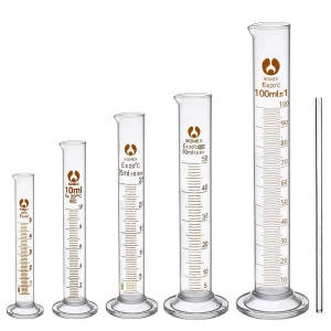5-Piece Borosilicate Glass Measuring Cylinder Set With Stirring Rod