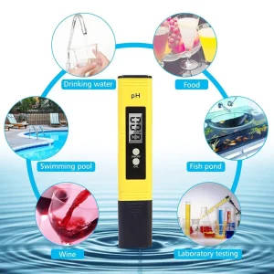 Digital pH Meter Tester with Automatic Calibration for Laboratory, Aquarium, and Kitchen Use