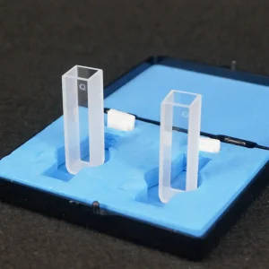 2 x 10mm Path Length JGS1 Quartz Cuvette Cells with Lids for Spectrophotometers