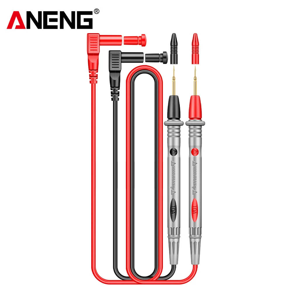 ANENG PT1005B 10A 1000V Digital Multimeter Probe Test Leads High-quality test leads for digital multimeters, rated 10A 1000V, with universal plug and needle tip design High-quality test leads for digital multimeters, rated 10A 1000V, with universal plug and needle tip design ANENG PT1005B 10A 1000V Digital Multimeter Probe Test Leads