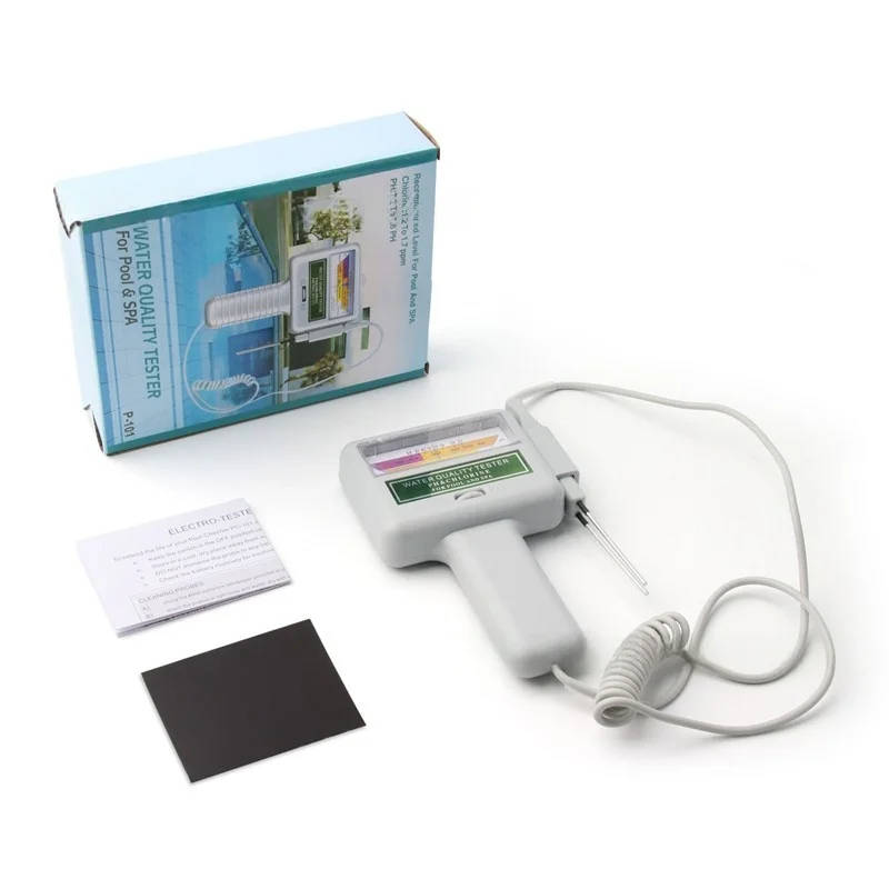 Portable 2-in-1 Chlorine and pH Meter for Water Quality Testing Accurately measure pH and chlorine levels in swimming pools, spas, and water sources with this compact and easy-to-use digital meter. Accurately measure pH and chlorine levels in swimming pools, spas, and water sources with this compact and easy-to-use digital meter. Portable 2-in-1 Chlorine and pH Meter for Water Quality Testing