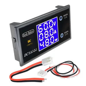 Digital Voltmeter Ammeter Wattmeter - DC 0-100V, 0-10A, 0-1000W LCD Display