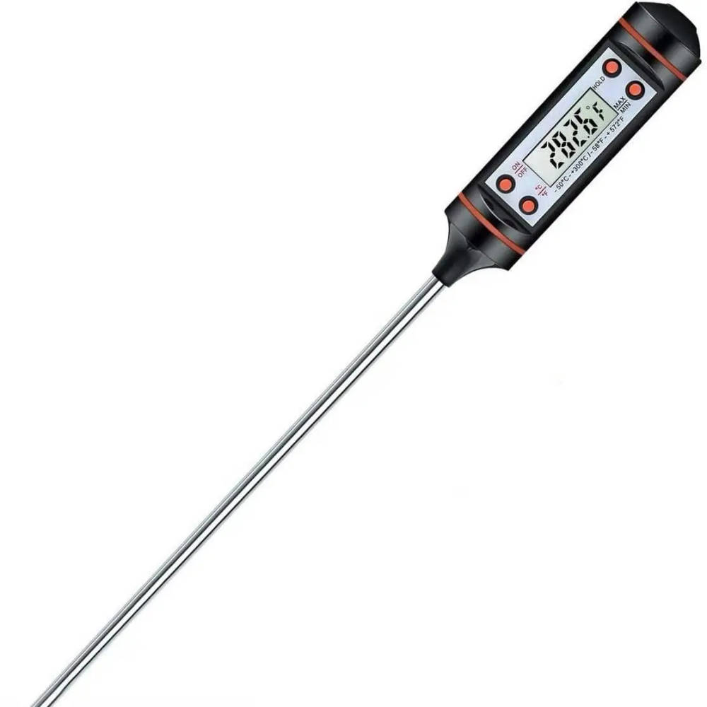 Precision Digital Food Thermometer with Touchscreen LCD Display and Timer Accurately measure temperature and time with this touchscreen digital thermometer, ideal for cooking, BBQ, and laboratory use. Accurately measure temperature and time with this touchscreen digital thermometer, ideal for cooking, BBQ, and laboratory use. Precision Digital Food Thermometer with Touchscreen LCD Display and Timer