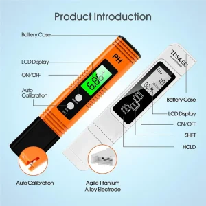 Water Testing Kit: TDS Meter, pH Pens, and Mineral Content Tester