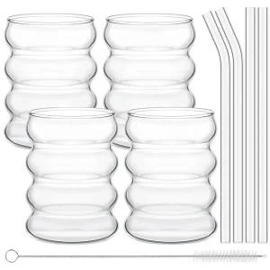Borosilicate Glassware Set With Straws