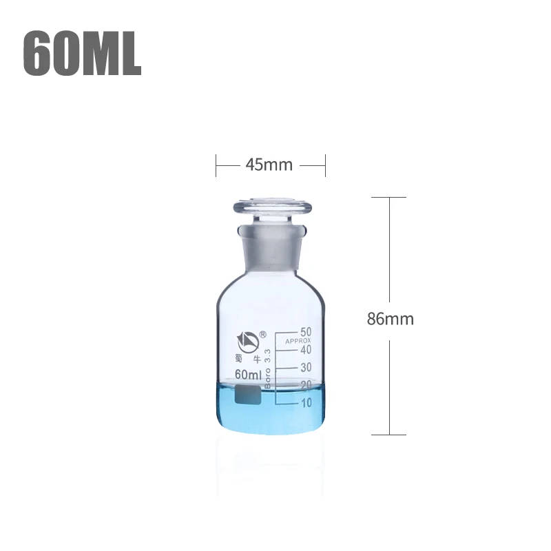Refillable Laboratory Glass Reagent Bottles with Narrow Ground Neck and Stopper High-quality, autoclavable glass reagent bottles available in various capacities (60ml to 1000ml) and colours (amber or transparent) with narrow neck and stopper. High-quality, autoclavable glass reagent bottles available in various capacities (60ml to 1000ml) and colours (amber or transparent) with narrow neck and stopper. Refillable Laboratory Glass Reagent Bottles with Narrow Ground Neck and Stopper