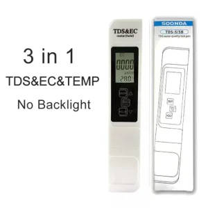 3-in-1 Water Quality Tester: TDS, EC, and Temperature Monitoring for Drinking Water