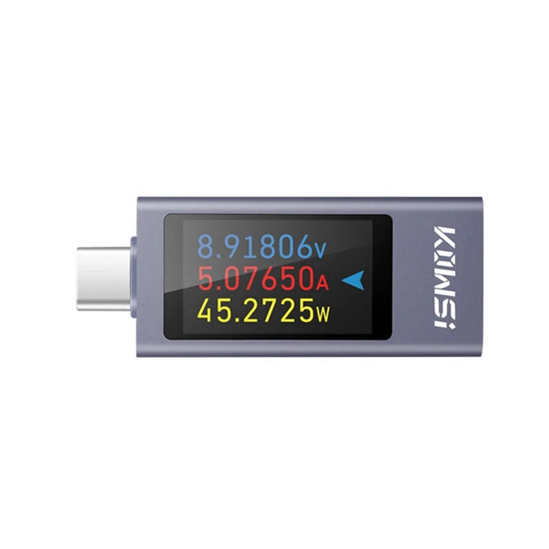 KOWSI Type-C Power Meter Tester with Digital Display - Precise DC Voltage Ammeter for Electricians and Laboratory Professionals Accurately measure voltage, current, power, and capacity with this robust Type-C power meter tester, featuring a 1.06-inch TFT display and durable CNC metal construction. Accurately measure voltage, current, power, and capacity with this robust Type-C power meter tester, featuring a 1.06-inch TFT display and durable CNC metal construction. KOWSI Type-C Power Meter Tester with Digital Display - Precise DC Voltage Ammeter for Electricians and Laboratory Professionals