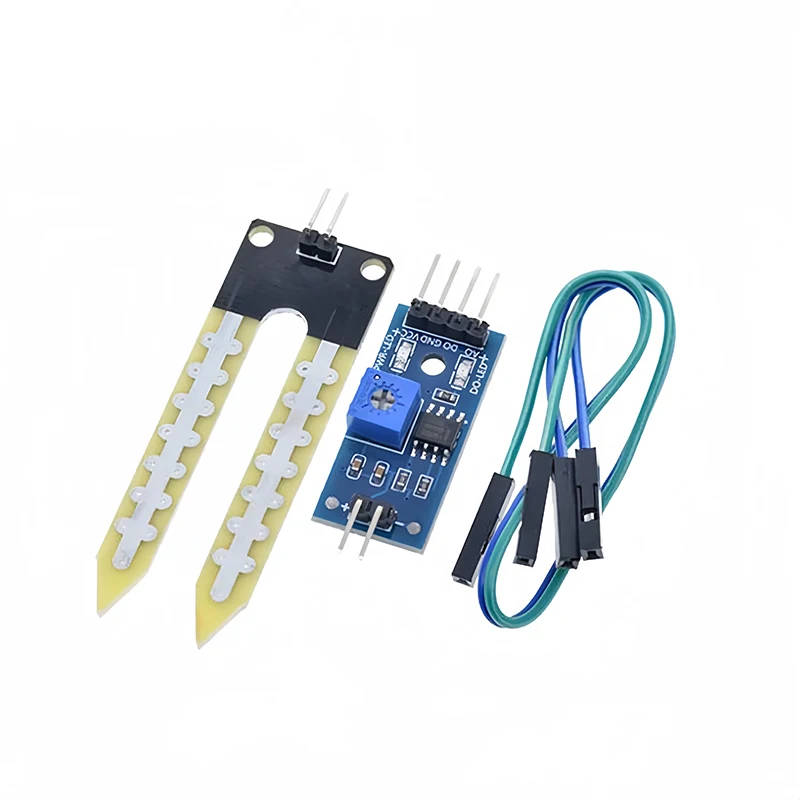 Soil Moisture Sensor Module for Arduino Development Boards and Robotics Projects Accurately measure soil moisture levels with our Soil Moisture Sensor Module, ideal for Arduino projects, DIY robots, and smart car applications. Accurately measure soil moisture levels with our Soil Moisture Sensor Module, ideal for Arduino projects, DIY robots, and smart car applications. Soil Moisture Sensor Module for Arduino Development Boards and Robotics Projects