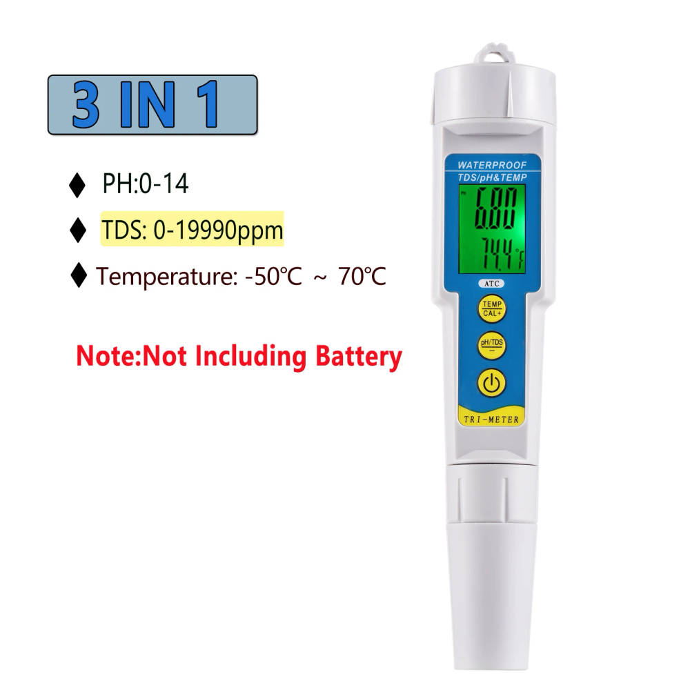 Professional Digital Water Quality Monitor Tester A multi-parameter water testing meter that measures pH, EC, TDS, salinity, and temperature, ideal for ensuring drinking water safety and quality control in various applications. A multi-parameter water testing meter that measures pH, EC, TDS, salinity, and temperature, ideal for ensuring drinking water safety and quality control in various applications. Professional Digital Water Quality Monitor Tester