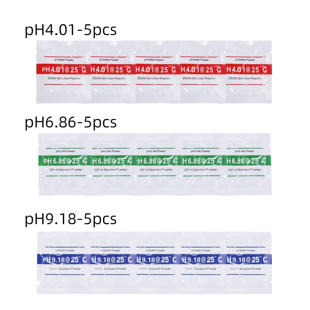 pH Buffer Powder Calibration Solution for pH Test Meters Accurate pH calibration solutions in powder form, available in packs of 15 or 25, for precise pH measurement. Accurate pH calibration solutions in powder form, available in packs of 15 or 25, for precise pH measurement. pH Buffer Powder Calibration Solution for pH Test Meters