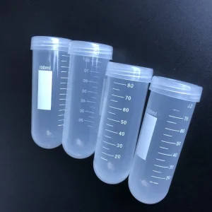 Pack of 12 x 100ml Plastic Centrifuge Tubes with Graduated Scale and Screw Cap for PCR Analysis