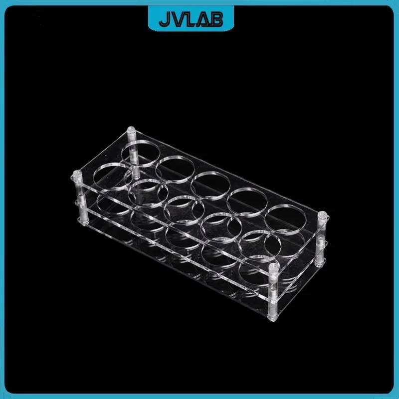 Plexiglass Centrifuge Tube Rack for 120ml Tubes, 10-Tube Capacity, Transparent Test Tube Holder Durable plexiglass rack designed to hold 10 x 120ml centrifuge tubes or test tubes with an outer diameter of 43-44mm and height of 85-140mm. Durable plexiglass rack designed to hold 10 x 120ml centrifuge tubes or test tubes with an outer diameter of 43-44mm and height of 85-140mm. Plexiglass Centrifuge Tube Rack for 120ml Tubes, 10-Tube Capacity, Transparent Test Tube Holder