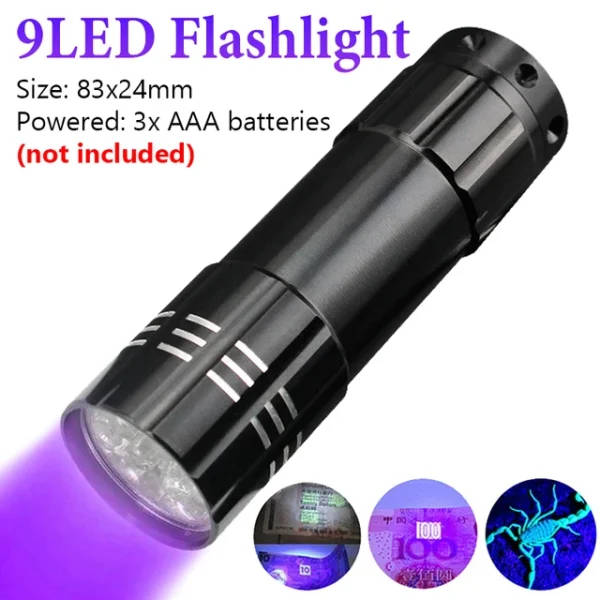 Detecting Torch 395nm UV Flashlight For Laboratory And Pet Urine Detection