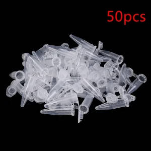 1.5ml Laboratory Centrifuge Tubes with Snap-On Lids – 50 Pack