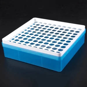 KYCOR Laboratory Centrifuge Tubes and Rack - 500 x 1.5ml Clear Plastic Tubes with White Marking and 1 x 100 Position Square Rack