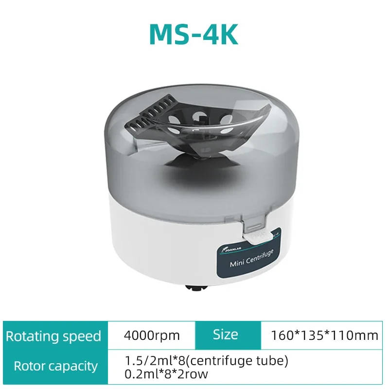 High-Speed Digital Centrifuge Machine for Laboratory Use Compact and versatile centrifuge with interchangeable rotors for 0.2ml to 2ml tubes, operating at speeds up to 12,000rpm. Compact and versatile centrifuge with interchangeable rotors for 0.2ml to 2ml tubes, operating at speeds up to 12,000rpm. High-Speed Digital Centrifuge Machine for Laboratory Use
