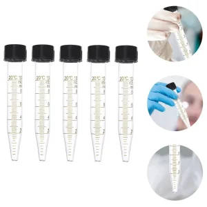 10ml Graduated Tubes with Screw Caps, Pack of 5