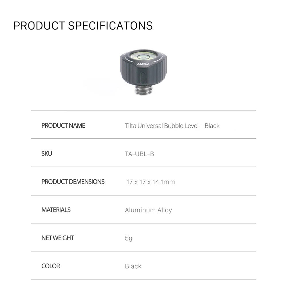 TILTA Rotatable Universal Bubble Level for Precise Calibration Compact, portable bubble level for accurate calibration of laboratory and scientific equipment Compact, portable bubble level for accurate calibration of laboratory and scientific equipment TILTA Rotatable Universal Bubble Level for Precise Calibration