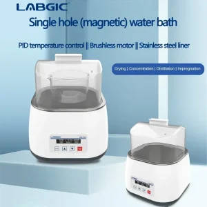 LABGIC 4.5L Single Hole Water Bath with Digital Display and PID Temperature Control