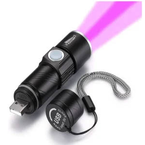 UV Flashlight 395nm Rechargeable Blacklight Torch