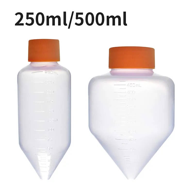 High-Speed Conical Bottom Centrifuge Tubes - 225ml, 250ml, 500ml Transparent PP centrifuge tubes for high-speed centrifugation, available in 225ml, 250ml, and 500ml capacities, withstanding temperatures from -80°C to 121°C. Transparent PP centrifuge tubes for high-speed centrifugation, available in 225ml, 250ml, and 500ml capacities, withstanding temperatures from -80°C to 121°C. High-Speed Conical Bottom Centrifuge Tubes - 225ml, 250ml, 500ml