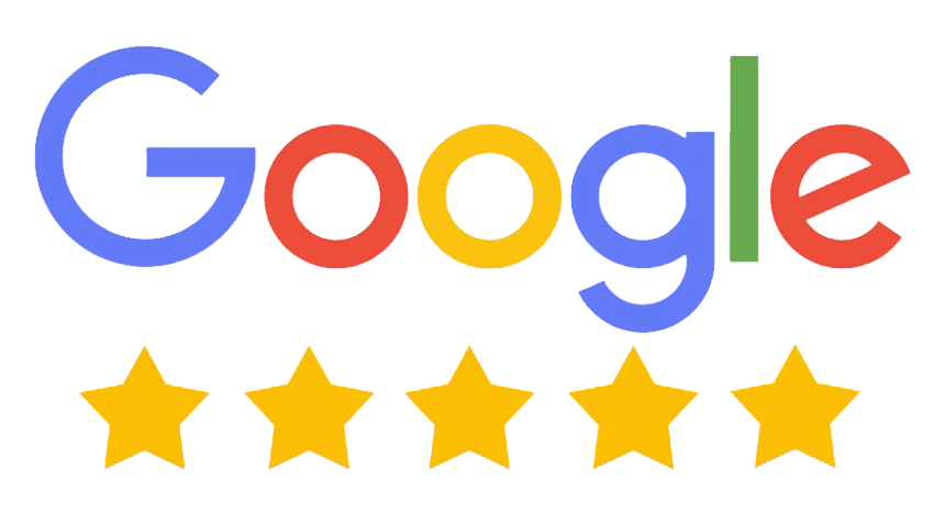 Google logo with five yellow stars beneath it