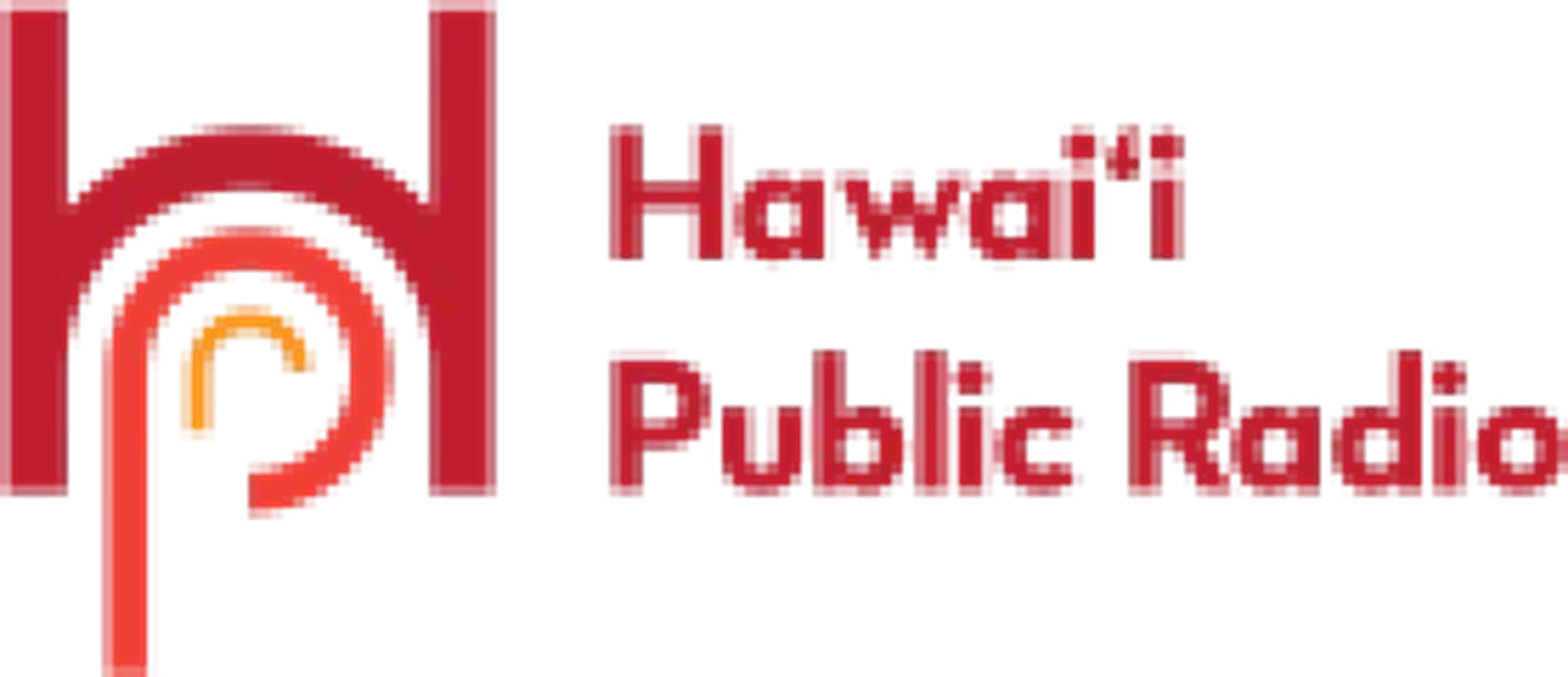 Logo of Hawaii Public Radio featuring stylized letters and colors.
