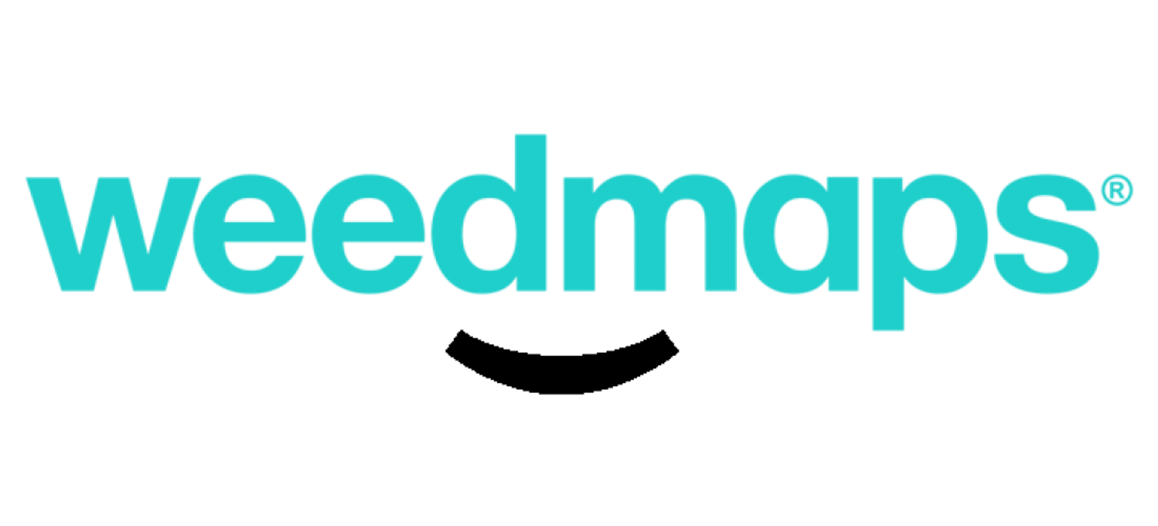 Weedmaps logo in turquoise color on a transparent background