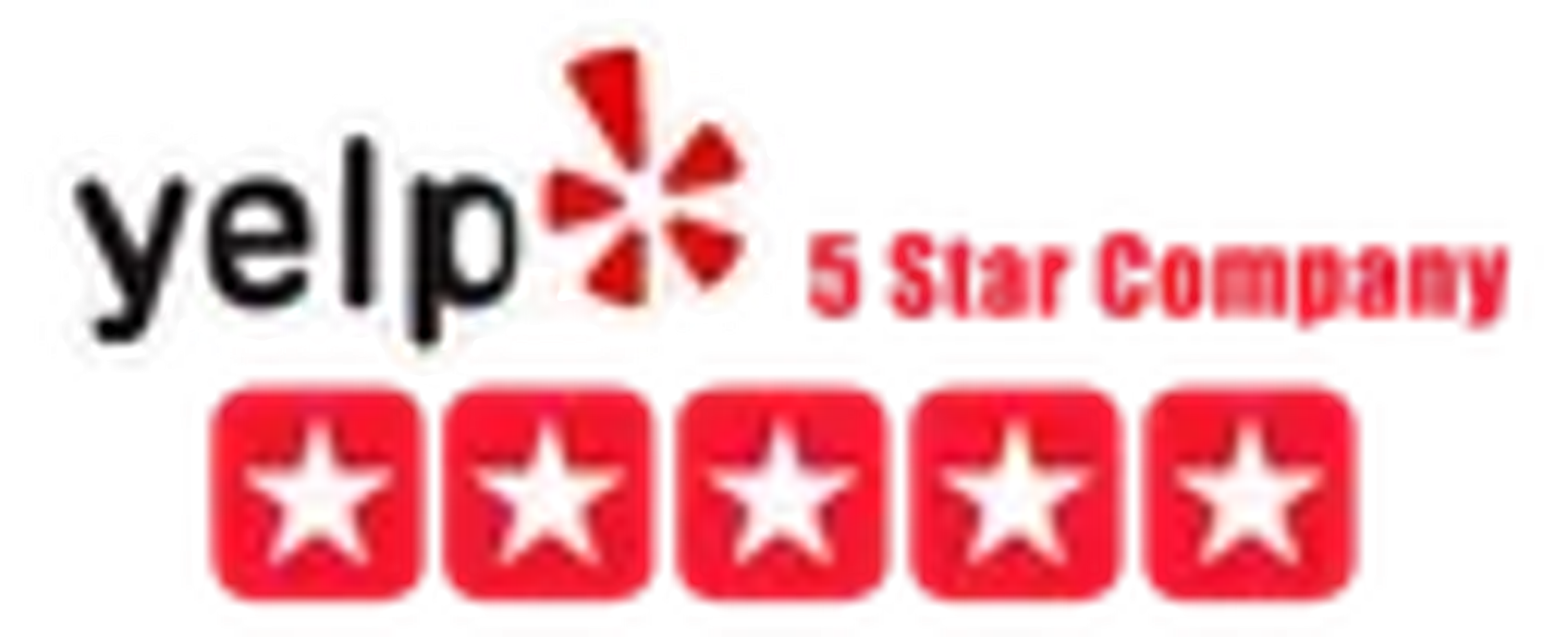 Yelp logo with five-star rating graphic