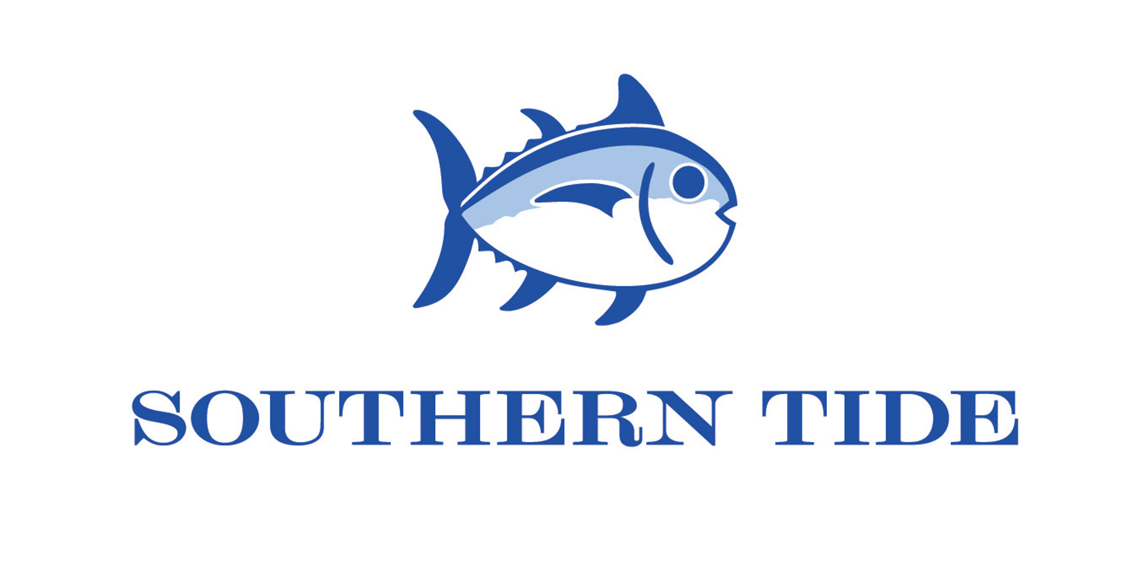 Logo of Southern Tide featuring a blue fish and text.