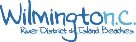 Logo of Wilmington, NC featuring text and waves design.