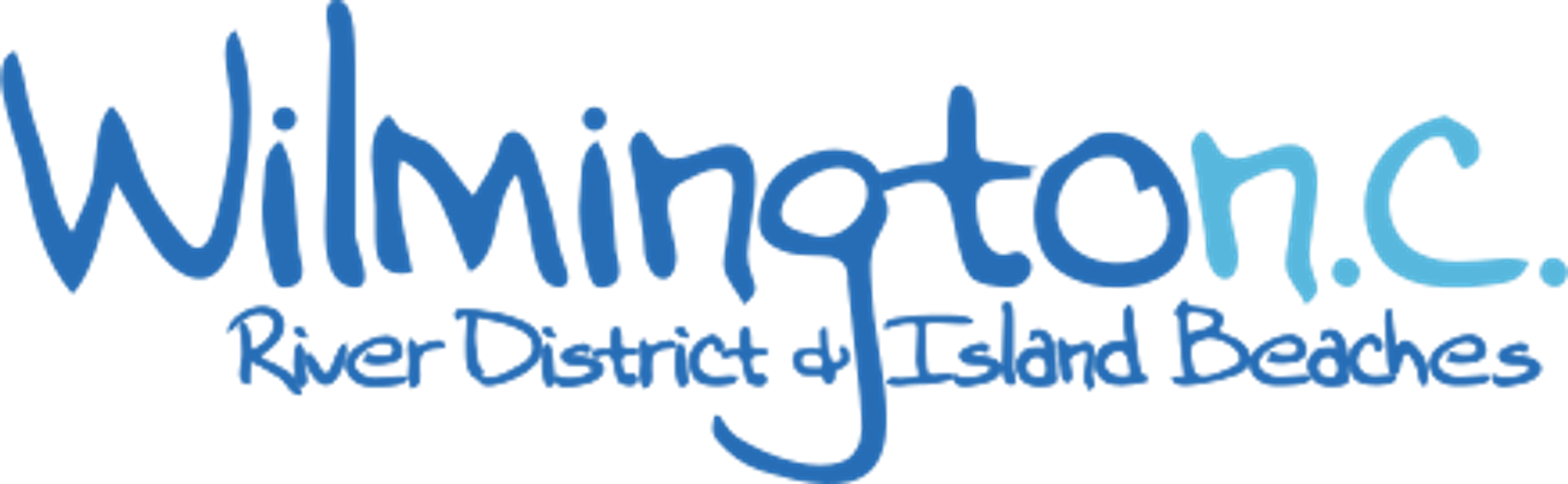 Logo of Wilmington, NC featuring text and waves design.