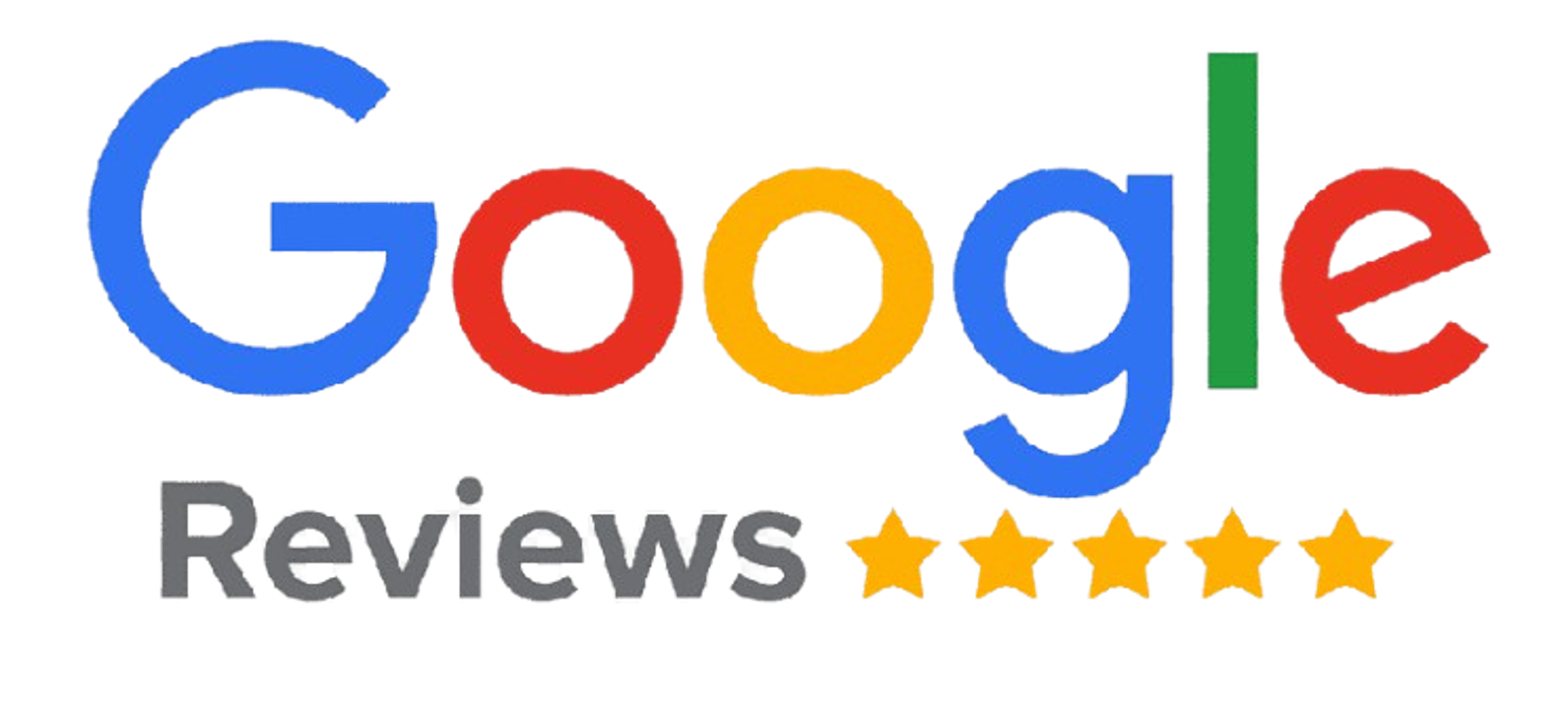Google Reviews logo with five stars rating